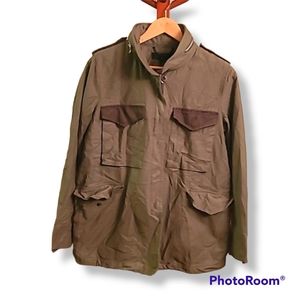 Rag & Bone Khaki Utility Barn Jacket hidden hood